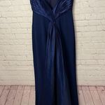 Tadashi Shoji NEW Navy Blue floor length Formal Dress Size 8 51092 dark romance Photo 6