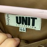 Vintage 90s Unit Collection sleeveless floral top brown embroidered silk size 8 Photo 4