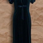 Vintage Dress.com Velvet Dark Green Short Sleeve Maxi Dress Size M Photo 7