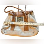 B. Makowsky Cream & Tan Leather Shoulder Bag Gold Hardware Women's Photo 2