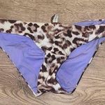 Becca Reversible  Leopard Print Lavender Bikini Bottoms XS NWOT Photo 0