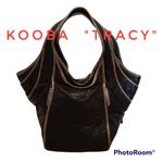 Kooba "Tracy" black with silver piping Hobo Tote bag Photo 2