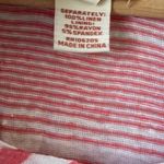 Sundance Linen Dress Womens M Coral White Striped Sleeveless Asymmetrical Hem Pink Size M Photo 7