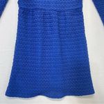 Francesca’s Royal Blue Crochet Mini Dress Size Small open back V Photo 4