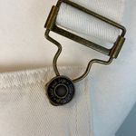 Sadie & Sage White Denim Overalls Skirt Mini Pockets Button Sides Cotton Sz Med Photo 9