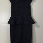 Alice + Olivia  Victoria Peplum Dress Size 2 Navy Leopard Velvet Cocktail Party Photo 0