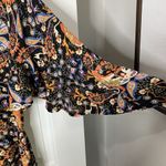 Belle Sky  Size XS Romper Black Floral Flutter Sleeve Deep V-Neck Button Women’s Photo 6