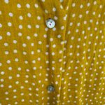 Rachel Zoe  100% Linen Mustard Polka Dot Dolman Sleeve Oversized Button Up Size M Photo 2