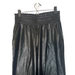 Joie  Black Vegan Leather Paper Bag Waist Straight Pants Women Sz M Photo 2