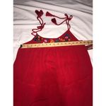 Arizona Jeans Embroidered Top Size M Red Sleeveless Ties Tassels Gauze Boho Size M Photo 5