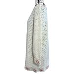 Vintage B. Moss Knitted by Hand Open Knit Floral Tunic Sweater Size Medium White Photo 4