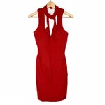 Trixxi Red Cage Neck Bodycon Dress Size 7 — Y2K Club / Night Out Midi Sexy Photo 1