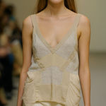 Max Mara Boho Mixed Media Leather Cream Beige Sleeveless Blouse Small - READ Photo 0