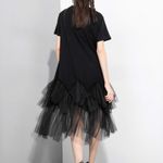 Ella Black Tulle Hem Dress NWT Size M Photo 3