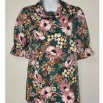 Doe & Rae  Green Multicolor Floral Blouse Size S EUC!!! Photo 0