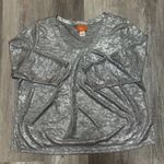 Hearts Of Palms Hearts of Palm Womens Silver Metallic Tunic Top Embellished Neck Size PL Photo 0