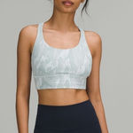 Lululemon ‎ Light Gray patterned long line  Sports Bra Photo 0