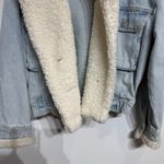 Miou Muse Denim Sherpa Trim Jacket Sz S Blue Photo 3