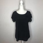 EXPRESS  Women’s Black Scoop Lattice Cold Shoulder Dolman Sleeve Blouse Small Photo 2