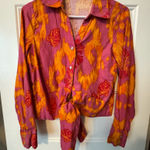 Christian Sirianio Christian Siriano Tie Waist Linen Blend Top 
Size Medium Photo 0