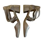 Eileen Fisher Juku Pump Mica Silver Pointed Toe Crisscross Ankle Straps Size 6 Photo 2