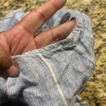 Ellen Tracy  Top Size M Blue White Stripe 100%‎ Linen Button Down Sleeveless Tank Photo 6