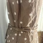 Anne Klein Brown Polka Dot Sleeveless Wrap Midi Dress Size 12 Belted Photo 3