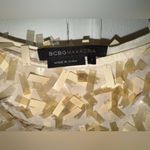 BCBGMAXAZRIA  sequin sheer mini skirt size 4 in cream Photo 4