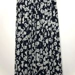 Vintage Russ Pleated Maxi Skirt Black White Floral Print Size 8 Photo 4