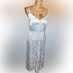 Cider Floral Jacquard Slit Cami Slip Nightgown Nighty Dress Eggshell Blue M Photo 7