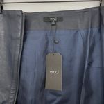 Very J New Faux Leather Asymmetric Zip Front Slit Skirt Blue Grey Photo 15