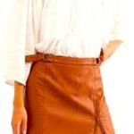 Free People Midnight Magic Faux Leather Skirt Size 6 Photo 0