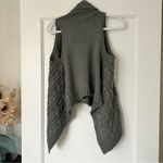 Loft  Grey Cable Knit Open Cascade Sweater Vest XS/S EUC Photo 2