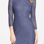 Adrianna Papell  Lilac Light Purple Lace Quarter Sleeve High Neck Formal Dress 14 Photo 10