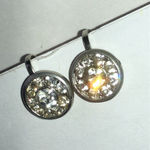 Silver Tone Vintage Rhinestone Crystal Stud Screw Back Earrings Photo 5