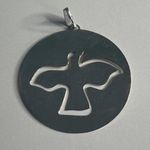 Tiffany & Co. Vintage Round Sterling Silver 925 Dove Pendant Lightweight RARE Photo 0