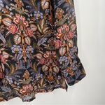 CROSBY. Button Down Shirt Medium Paisley Floral Fall Business Office Work Sheer Blue Photo 7