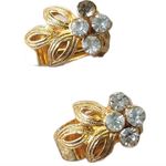 Vintage Retro Gold Tone Rhinestone Clip Photo 0