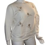Denim & Co  floral embroidered sweatshirt Photo 1