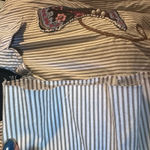 Bobbie Brooks Women’s Pinstripe Cowboy Boots Shirt Size 2X Brown Photo 4