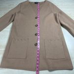Kate Spade New York Tan Knit Cardigan Sweater Scalloped Pockets Button Front "S" Photo 6