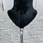 Talbots Sweater Womens Sz M Sparkly Full Zip Colorblock Pockets Gray Navy Photo 5