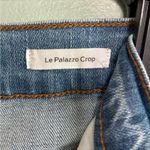 frame denim Women's Frame Le Palazzo Cropped Medium Blue Flared Frayed Wide Jeans Sz 27 Photo 4
