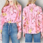 Love Shack Fancy Willow Top Charleston Pink Floral Corduroy NWT Photo 2