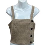 Lucy Paris  Womens Camille Tan Knit Button Tank size M NWT. Photo 1