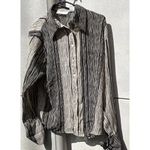 Dress Barn Vintage  Women’s Size M Medium Shirt Top Blouse Black Brown Western Photo 1