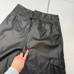 Ronny Kobo Wide Leg Cargo Pants faux leather black size 10 Photo 8