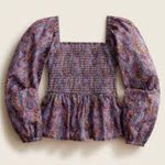J.Crew Puff Sleeve Smocked Top in Liberty Tropical Prince Print Size XS Photo 0