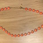 NWOT FLORAL NECKLACE PINK FLORAL GOLD TONE Photo 0