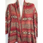 Ralph Lauren Lauren  Red Geometric Knit Cardigan Shawl Collar M/S Coastal Cowgirl Photo 1